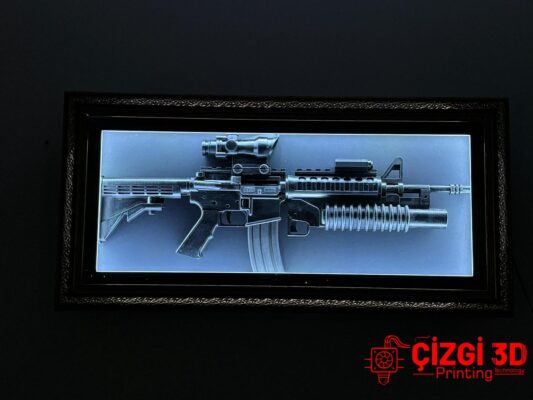 M4A1 TABLO (LED AYDINLATMALI)